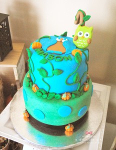 Fall Pumpkin and Owl Cake
