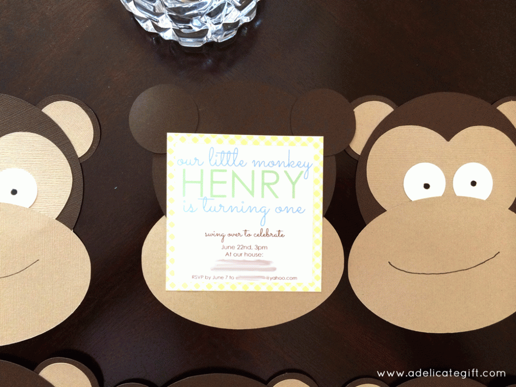 Monkey Theme Party Die Cut Monkey